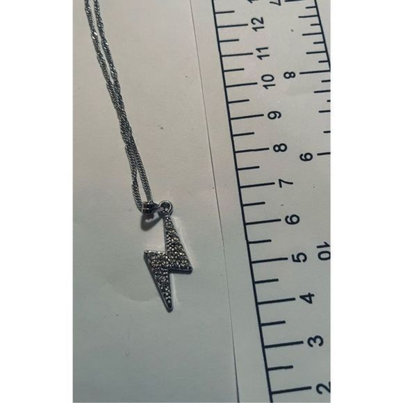 White sapphire on SILVER LIGHTENING NECKLACE - Picture 5 of 5